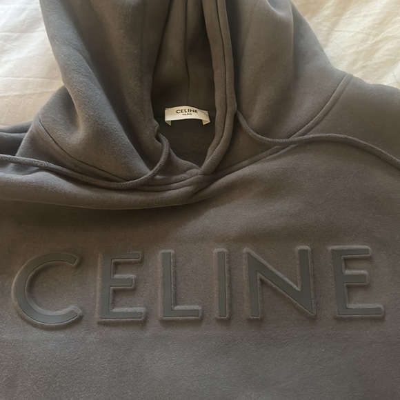 Celine size medium hoodie in dark grey. - Picture 3 of 5
